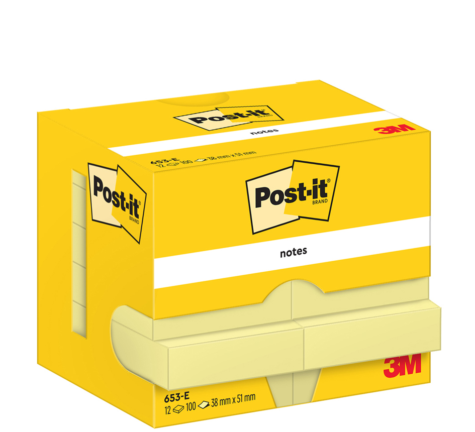 Post-it Haftnotizen Notes, 102 x 76 mm, gelb von Post-It