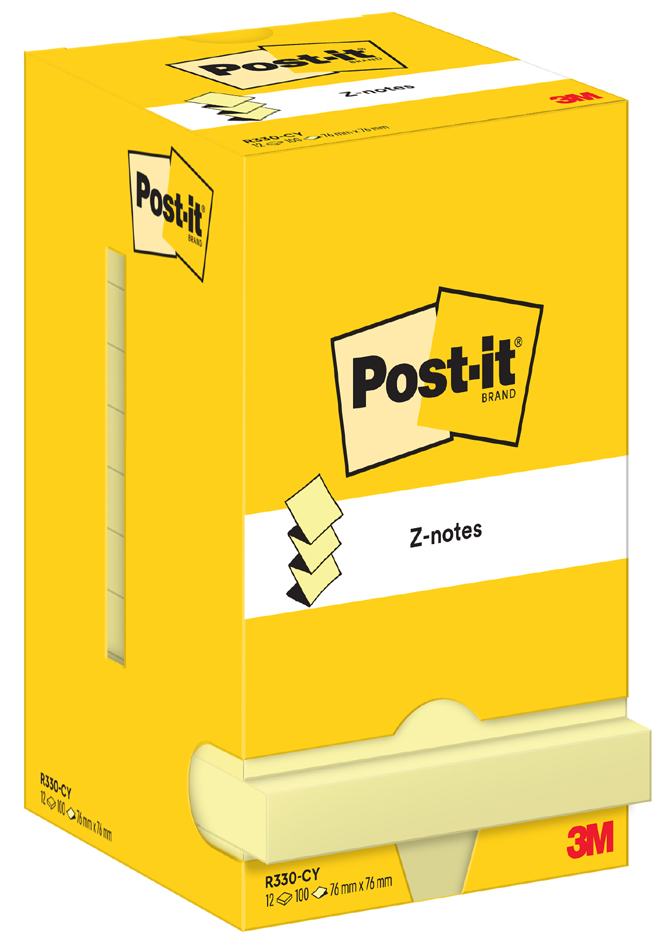 Post-it Z-Notes Haftnotizen, 76 x 76 mm, gelb von Post-It