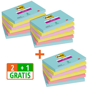 2 + 1 GRATIS: Post-it® Super Sticky Cosmic Haftnotizen extrastark farbsortiert 2x 6 Blöcke + GRATIS 1x 6 Blöcke von Post-it®