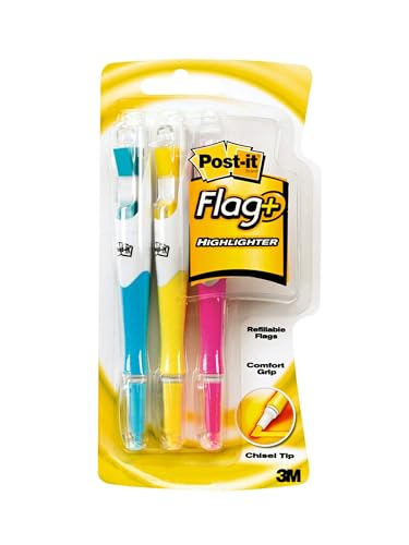 Post-It 689Hl3 Flag Highlighters,W/ 50 Flags,3/8-Inch W,3/Pk,Yellow/Pink/Blue von Post-it