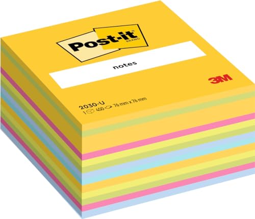 Post-it Notes Würfel, Ultra-Farben, 450 Blatt, 76 mm x 76 mm - Selbstklebende Notizzettel zum Notieren, für To-Do-Listen und als Erinnerung von Post-it