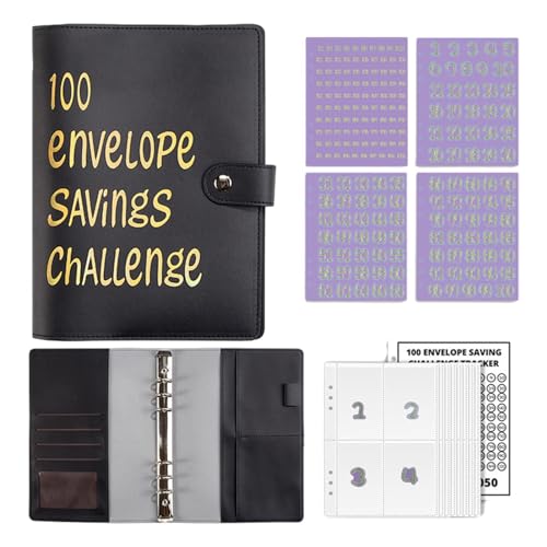 Budget Planner, Bugetplaner Budget Binder Sparbuch, Planungsbuch, Geld Organizer Sparen Haushaltsbuch, 100 Envelope Challenge Binder, Easy And Fun Way To Save €5,050, Savings Challenges Binder von Povanjer