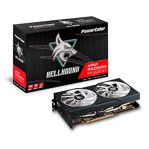 Powercolor Hellhound Radeon RX 6600XT Gamer-Grafikkarte, AMD, 8 GB, GDDR6 Schwarz von PowerColor