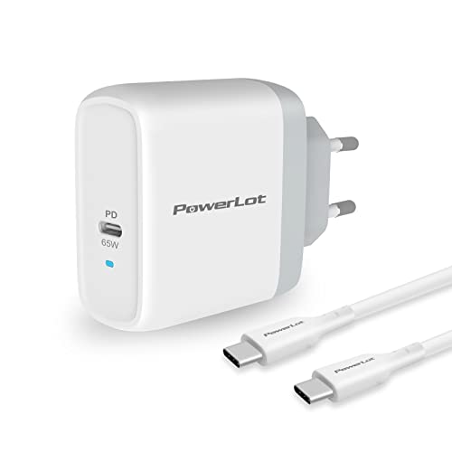 PowerLot USB C Ladegerät 65W GaN mit 1.8M Kabel PD Netzteil, Schnellladegerät Kompatibel mit MacBook, Lenovo, Surface, Dell XPS, Chromebook, iPad, DJI Mini 3 Pro usw von PowerLot