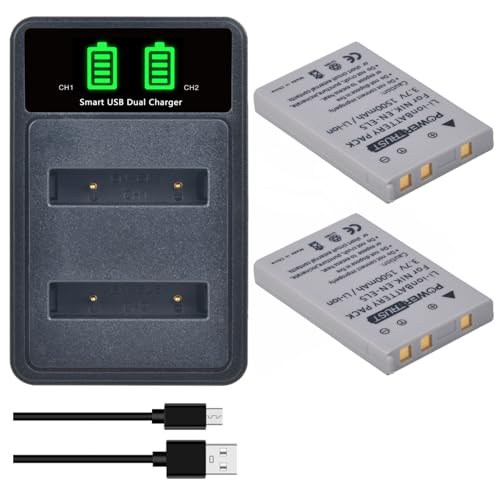 PowerTrust 1500mAh EN-EL5 Akku und Ladegerät für Nikon COOLPIX P530 P520 P510 P500 P100 P90 P80 P6000 P5000 P5100 P4 P3 S10 7900 5900 PowerTrust 1500mAh EN-EL5 Akku und Ladegerät für Nikon COOLPIX P530 P520 P510 P500 P100 P90 P80 P6000 P5000 P5100 P4 P3 S10 7900 5900 von PowerTrust