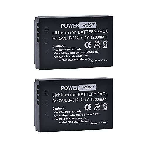 PowerTrust 2 Stück 1200mAh LP-E12 Akku für Canon EOS M50 Mark II, M50, EOS M, M2, M10, M100, M200, Rebel SL1, 100D, Kiss X7, PowerShot SX70 HS PowerTrust 2 Stück 1200mAh LP-E12 Akku für Canon EOS M50 Mark II, M50, EOS M, M2, M10, M100, M200, Rebel SL1, 100D, Kiss X7, PowerShot SX70 HS von PowerTrust