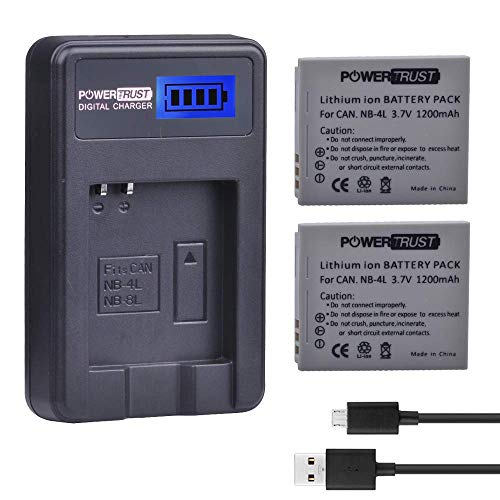PowerTrust 2Pcs NB-4L Akku und Ladegerät für Canon IXUS 117 HS, IXUS 100 is, IXUS 130, IXUS 220 HS, IXUS 60, IXUS 70, IXUS 55, IXUS 80 is PowerTrust 2Pcs NB-4L Akku und Ladegerät für Canon IXUS 117 HS, IXUS 100 is, IXUS 130, IXUS 220 HS, IXUS 60, IXUS 70, IXUS 55, IXUS 80 is von PowerTrust