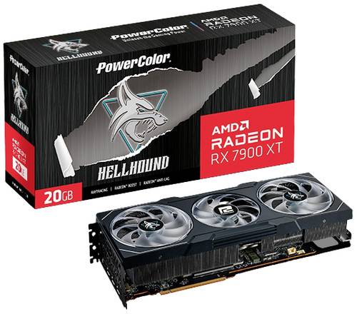 Powercolor Grafikkarte AMD Radeon RX 7900 XT Hellhound 20GB GDDR6-SDRAM PCIe HDMI®, DisplayPort Üb von Powercolor