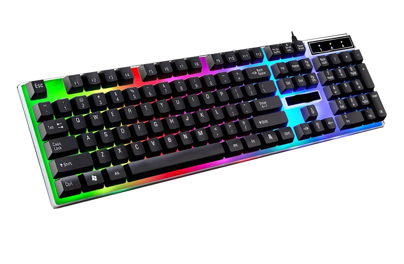 Powerwill Gaming Tastatur Kabelgebunden, LED Beleuchtete Gaming-Tastatur (Leiser Tastenanschlag) von Powerwill