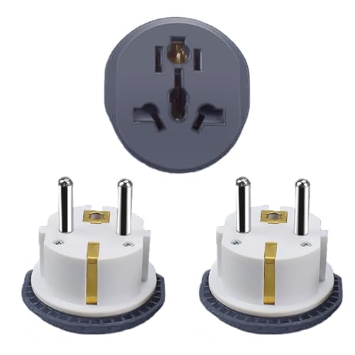 Powice 3 Universal Adapter,Adapter Steckdose,Internationaler Stecker Adapter,UK to EU Adapter,Adapter China Deutschland Stecker,Reiseadapter für die Welt nach Europa von Powice