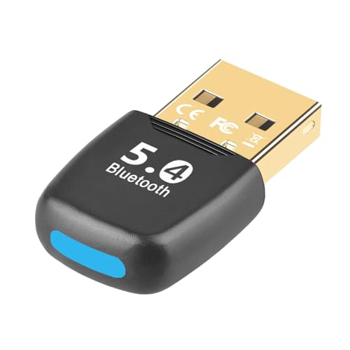 Powice Bluetooth Adapter PC, 5.4 Bluetooth Dongle,USB Bluetooth Adapter,Bluetooth Stick für PC Maus, Tastatur, Kopfhörer, Handy, Tablet, Controller, USB Bluetooth Dongle für Windows 11/10/8.1 von Powice