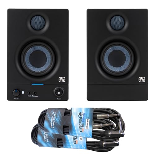 PreSonus Eris 3.5 BT II Generation Aktive Bluetooth Studio Monitor-Boxen Lautsprecher 2 Gen + 2X keepdrum Klinkenkabel von PreSonus