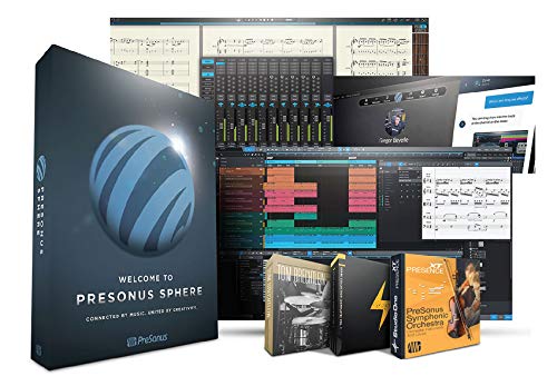 PreSonus Sphere, 1-Jahres-Mitgliedschaft Karte, für Zugriff auf die PreSonus-Software einschließlich Studio One Professional, Notion, Plug-Ins, Probepackungen, kurse, Online-Zusammenarbeit und mehr von PreSonus