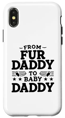 Hülle für iPhone X/XS From Fur Daddy To Baby Daddy Schwangerschaftsankündigung Papa von Pregnancy Announcement Future Dad Gifts