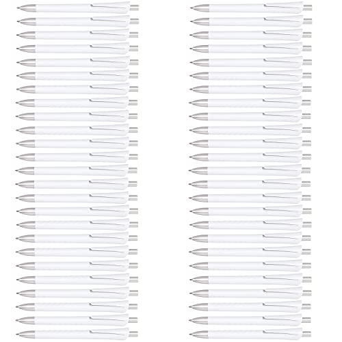 Preiswert & Gut 50 Kugelschreiber Set Kulis dunkelblau schreibend Drucksystem Schreiblänge 800M (Weiß) von Preiswert & Gut
