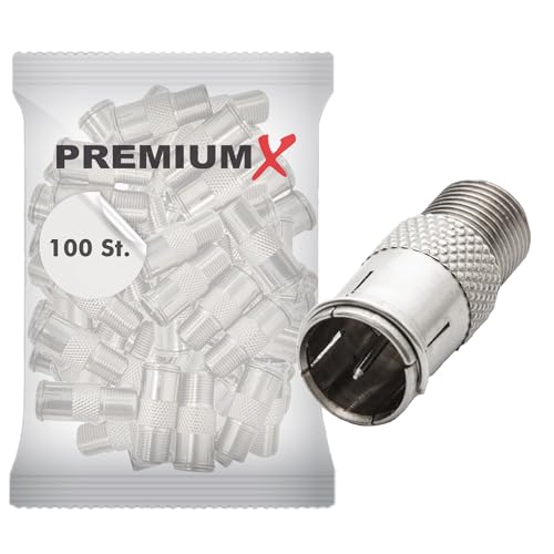 Premium X 100x SAT F-Quick-Stecker auf F-Buchse F-Schnellstecker Schnellverbinder Quickverbinder F-Stecker von Premium X