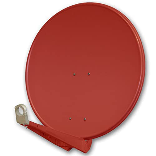 Premium X DELUXE80 Satellitenschüssel 80cm Sat Schüssel aus Aluminium in Ziegelrot Offset Satelliten Antenne FullHD 4K UltraHD von Premium X