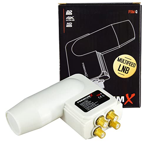 Premium X PXM-Q Quattro 3° Grad LNB für Multischalter Wetterschutz Multifeed LNB Rocket Slim schmal SAT von Premium X