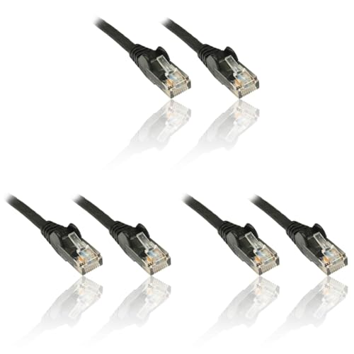 PremiumCord Patchkabel UTP RJ45-RJ45 Cat6 5m Schwarz (Packung mit 3) von PremiumCord