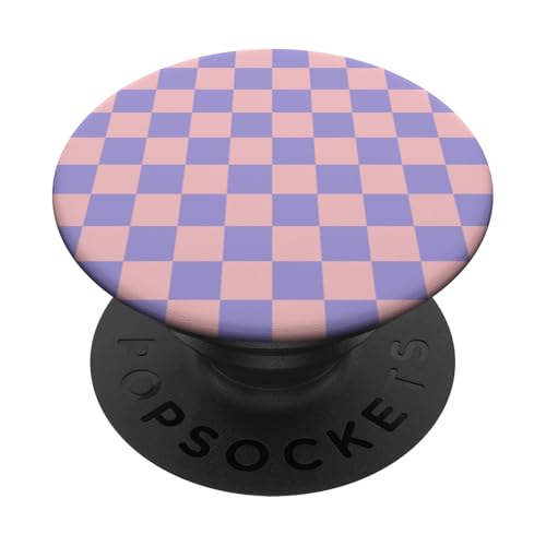 Lila Pink Kariert Ästhetisches Schachbrett Preppy Check PopSockets Klebender PopGrip von Preppy Elegant Girl