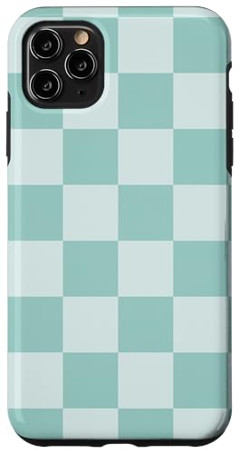 Mintgrün kariertes ästhetisches Schachbrett adrett kariert Hülle für iPhone 11 Pro Max von Preppy Elegant Girl