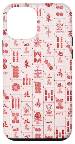 Rote Mah Jong-Steine, Mah Jongg, Mahjong-Spielsteine Hülle für iPhone 12 mini von Preppy Mahjong Patterns