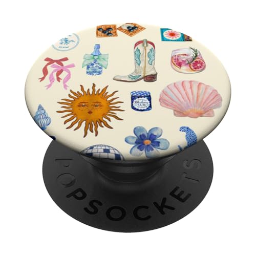 Niedliche Coastal Cowgirl Preppy Boot Sommer Kokette Collage PopSockets mit austauschbarem PopGrip von PreppyLoveCo.