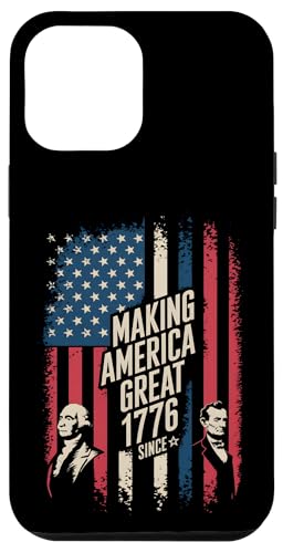 Hülle für iPhone 12 Pro Max Präsidententag Washington Lincoln macht Amerika groß 1776 von President's Day Patriotic Founding Fathers Tees