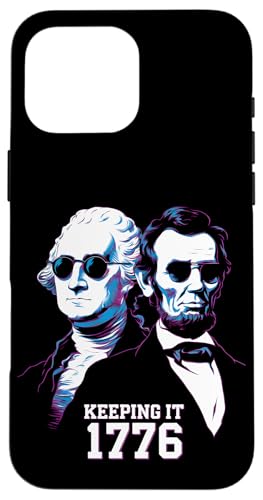 Hülle für iPhone 16 Pro Max Presidents Day Washington Lincoln Vintage Keeping It 1776 von President's Day Patriotic Founding Fathers Tees