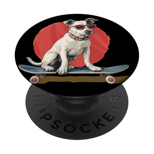 Bright Sonnenbrille Hund mit Skateboard für coole Hunde PopSockets mit austauschbarem PopGrip von Pretty cool skater dog