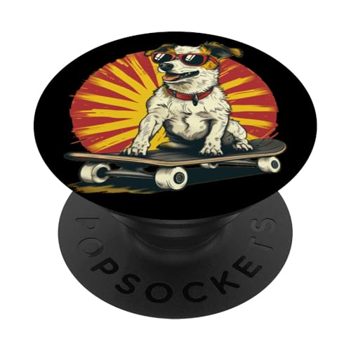 Entzückender Hund mit Skateboard und Sonnenbrille Outfit PopSockets mit austauschbarem PopGrip von Pretty cool skater dog