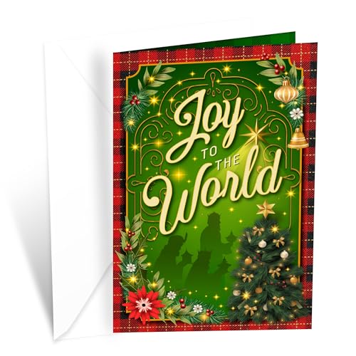 Prime Greetings Religiöse Weihnachtskarte, hergestellt in Amerika, umweltfreundlich, dicker Karton, mit Premium-Umschlag, 12,7 x 19,7 cm, verpackt in schützendem Versandkarton, 6 Stück von Prime Greetings