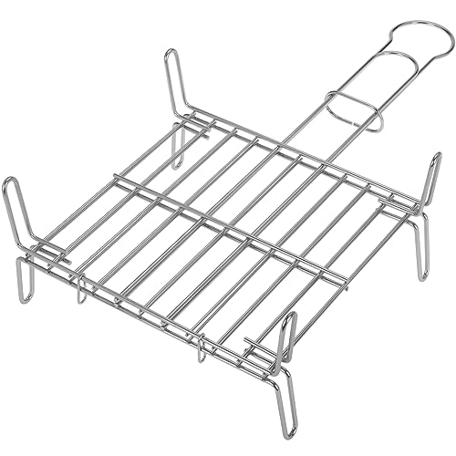 PrimeMatik - Doppelter Grill aus verzinktem Eisen mit Griff 25x25 cm von PrimeMatik