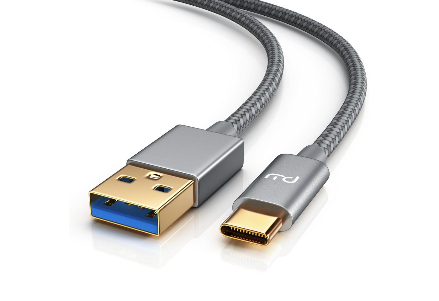 Primewire USB-Kabel, 3.1, USB-C, USB 3.0 Typ A (200 cm), Datenkabel, Ladekabel, Nylonmantel, bidirektional, Geschirmt - 2m von Primewire