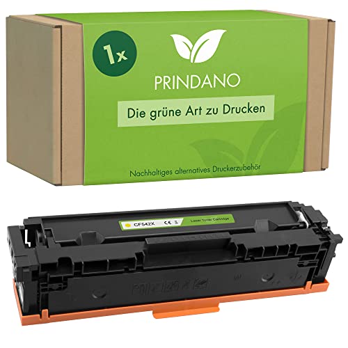 Prindano 1 Tonerkartusche kompatibel mit HP 203X 203A CF542X CF542A Yellow Toner für M281fdw Color Laserjet Pro MFP M254dw M281fdn M281cdw M280nw M254nw M254dn M281 M254 (Yellow, 1er-Pack) von Prindano