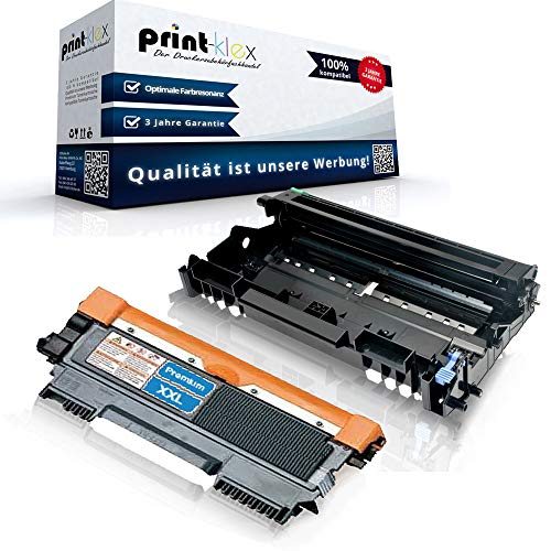 Print-Klex Kompatible Toner mit Trommel für Brother DR2200 & TN2010 HL 2130 HL 2130 R HL 2132 HL 2132 R HL 2135 W DR 2200 DR-2200 TN 2010 TN-2010 Farblos Schwarz - Office Pro Serie von Print-Klex GmbH & Co.KG