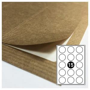 Dekorbögen - KRAFT Papier braun 15 Etiketten ø50mm / A4 Blatt Dekorbögen - KRAFT Papier braun 15 Etiketten ø50mm / A4 Blatt von Print&Stick
