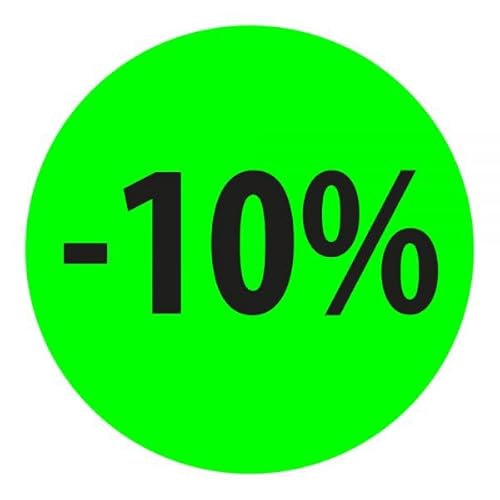 Preisnachlass- Werbe- und Sonderangebot-Etiketten "-10%", rund 20mm, 880 Etiketten, FluorGrün Preisnachlass- Werbe- und Sonderangebot-Etiketten "-10%", rund 20mm, 880 Etiketten, FluorGrün von Print&Stick