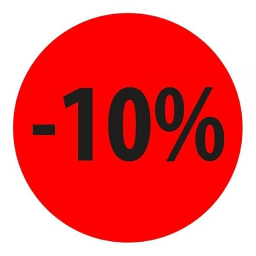 Preisnachlass- Werbe- und Sonderangebot-Etiketten "-10%", rund 20mm, 880 Etiketten, Fluorrot Preisnachlass- Werbe- und Sonderangebot-Etiketten "-10%", rund 20mm, 880 Etiketten, Fluorrot von Print&Stick