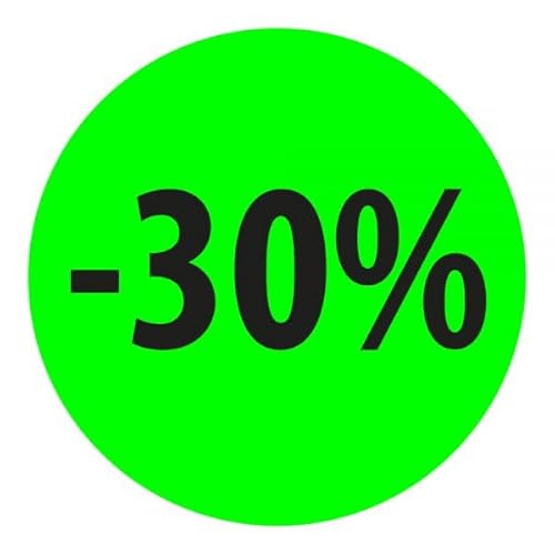 Preisnachlass- Werbe- und Sonderangebot-Etiketten "-30%", rund 20mm, 880 Etiketten, FluorGrün Preisnachlass- Werbe- und Sonderangebot-Etiketten "-30%", rund 20mm, 880 Etiketten, FluorGrün von Print&Stick