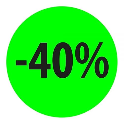 Preisnachlass- Werbe- und Sonderangebot-Etiketten "-40%", rund 20mm, 880 Etiketten, FluorGrün Preisnachlass- Werbe- und Sonderangebot-Etiketten "-40%", rund 20mm, 880 Etiketten, FluorGrün von Print&Stick