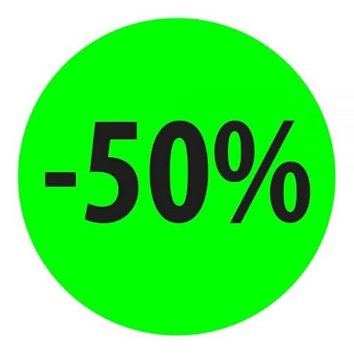 Preisnachlass- Werbe- und Sonderangebot-Etiketten "-50%", rund 20mm, 880 Etiketten, FluorGrün Preisnachlass- Werbe- und Sonderangebot-Etiketten "-50%", rund 20mm, 880 Etiketten, FluorGrün von Print&Stick