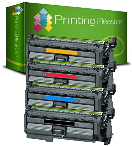 Printing Pleasure 4 Toner kompatibel für HP Color Laserjet CP4025 CP4520 CP4525 CM4540 Serie | CE260A CE261A CE263A CE262A von Printing Pleasure