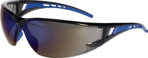 Pro Fit Schutzbrille EN 166 EN 172 Bügel schwarz/blau,Scheibe verspiegelt 9921 von Pro Fit