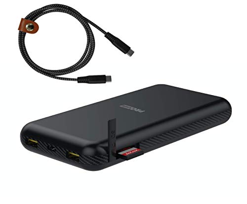Pro User 3-in-1 Powerbank + USB HUB + SD Card Reader; 20.100mAh Hochleistungs-Akku: 30Watt USB-C Power Delivery Plus 2 x 18W USB-A, incl. USB Kabel und Travel Case: lädt MacBook, Tablet, Handy von Pro User