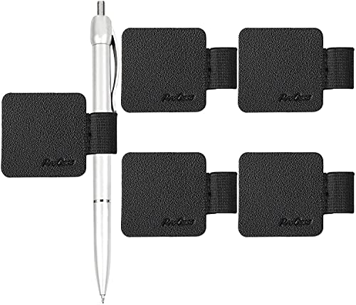 ProCase 5 STK Stiftschlaufe Selbstklebend Kunstleder Pen Loop elastische Stifthalterung für Apple Pencil Halter Stifthalter für Notizbuch Kalender Tagebuch -Schwarz von ProCase