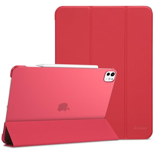 ProCase Hülle für 13" iPad Pro (M4) 2024, Schutzhülle Leicht Dünn Hart Smart Case Cover Kompatibel mit 13 Zoll iPad Pro 2024 -Rot von ProCase