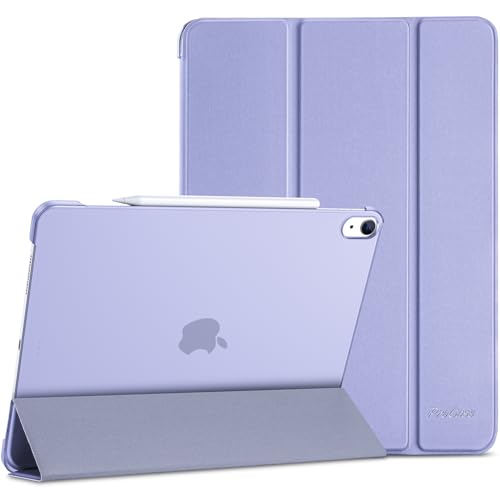 ProCase Hülle für iPad Air 13 Zoll M2 2024, Dreifache Schutzhülle Case für 13" iPad Air (M2) 2024, Dünn Leicht Smart Cover mit Translucent Frosted Rückhülle Kompatibel mit ipad Air 13 M2 2024 -Lila von ProCase