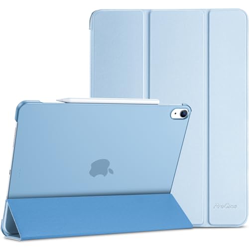 ProCase Hülle für iPad Air 13 Zoll M2 2024, Dreifache Schutzhülle Case für 13" iPad Air (M2) 2024, Dünn Leicht Smart Cover mit Translucent Frosted Rückhülle Kompatibel mit ipad Air 13 M2 2024 -Blau von ProCase