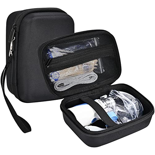 ProCase Tasche für Tragbar Inhalationsgerät, Hard EVA Inhalator Vernebler Organizer Aufbewahrungstasche, Asthma Inhaler Spacer Reisetasche Tragetasche, Stoßfest Inhaliergerät Schutzhülle -Schwarz von ProCase